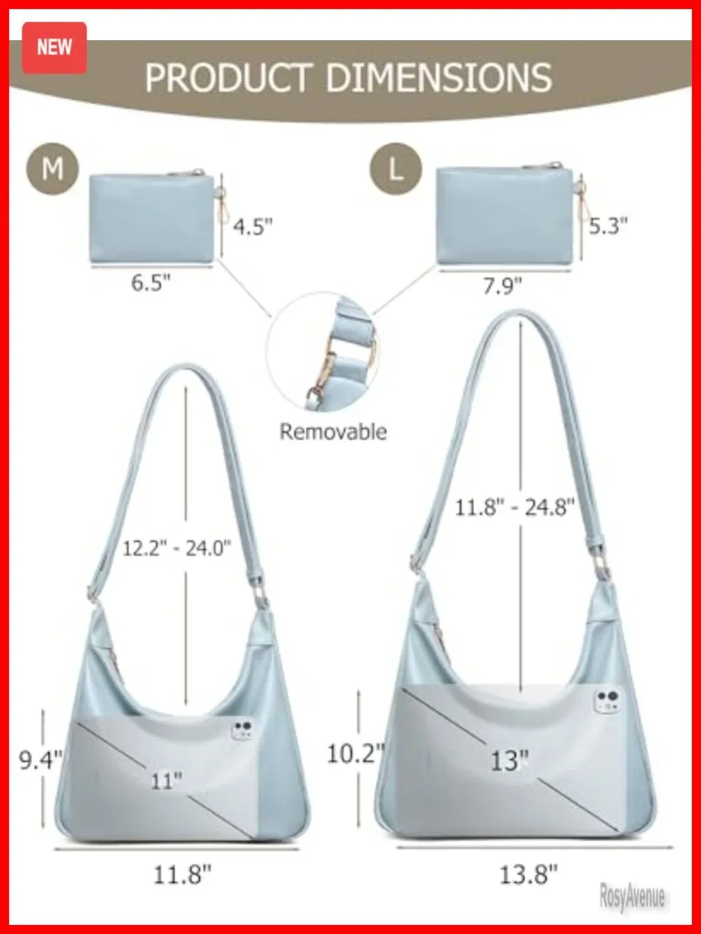 Soft Vegan Leather Hobo Bag with Mini Purse Crossbody Shoulder Tote
